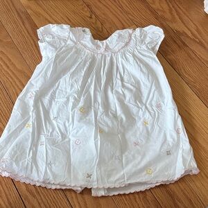 White Mutli color embroidery dress